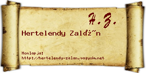 Hertelendy Zalán névjegykártya